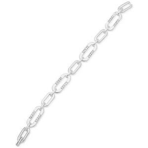 Anne Klein Silver Tone Bracelet Crystal Chain Link Chic Style Shiny Fashion NWT
